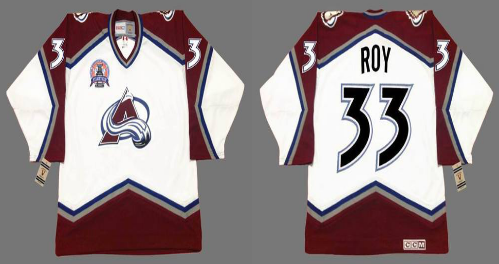 2019 Men Colorado Avalanche 33 Roy white CCM NHL jerseys